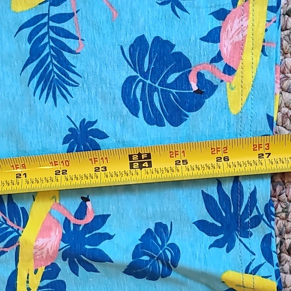 HOLLYWOOD BRAND BLUE WOMENS TANK TOP WITH FLAMINGOS SIZE MEDIUM - Picture 11 of 13